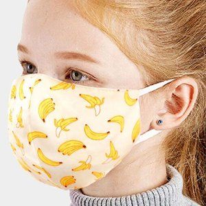 Kids Banana Print Cotton Mask